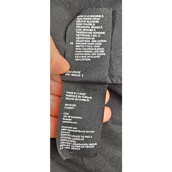 Cos black long Layered lower pleat ruffle sweater dress short sleeve grunge emo - Picture 7 of 9